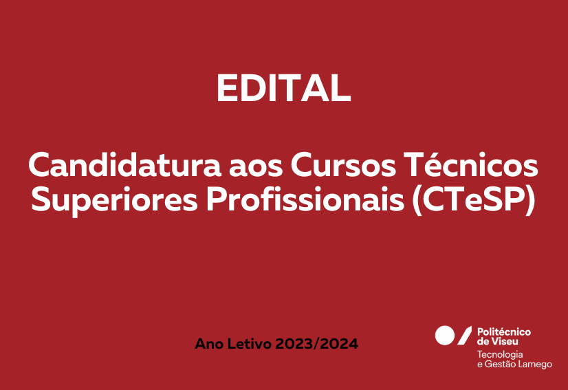 Edital – Candidatura aos CTeSPs