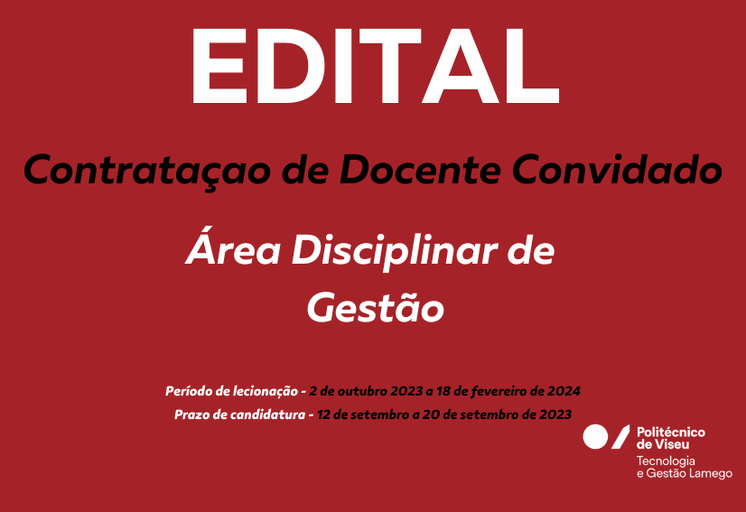 EDITAL: Contratação de Docente Convidado – Gestão