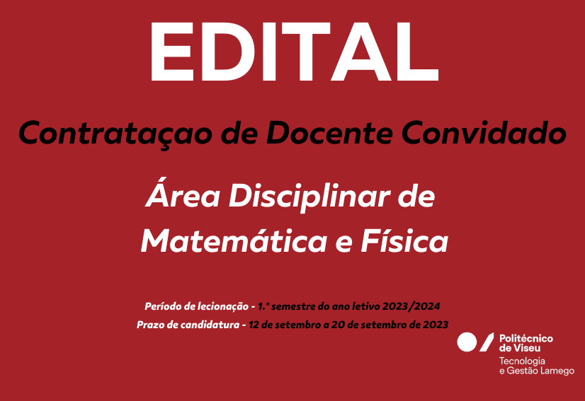 EDITAL: Contratação de Docente Convidado – Matemática e Física